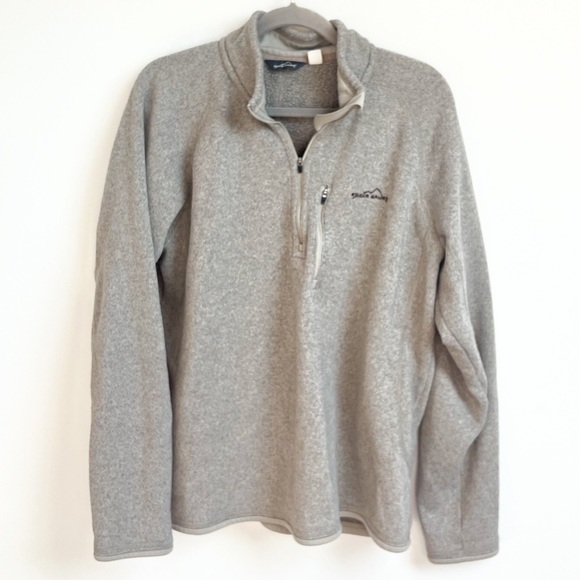 Eddie Bauer Other - Eddie Bauer beige 1/4 zip fleece lined long sleeve pullover sweatshirt XL